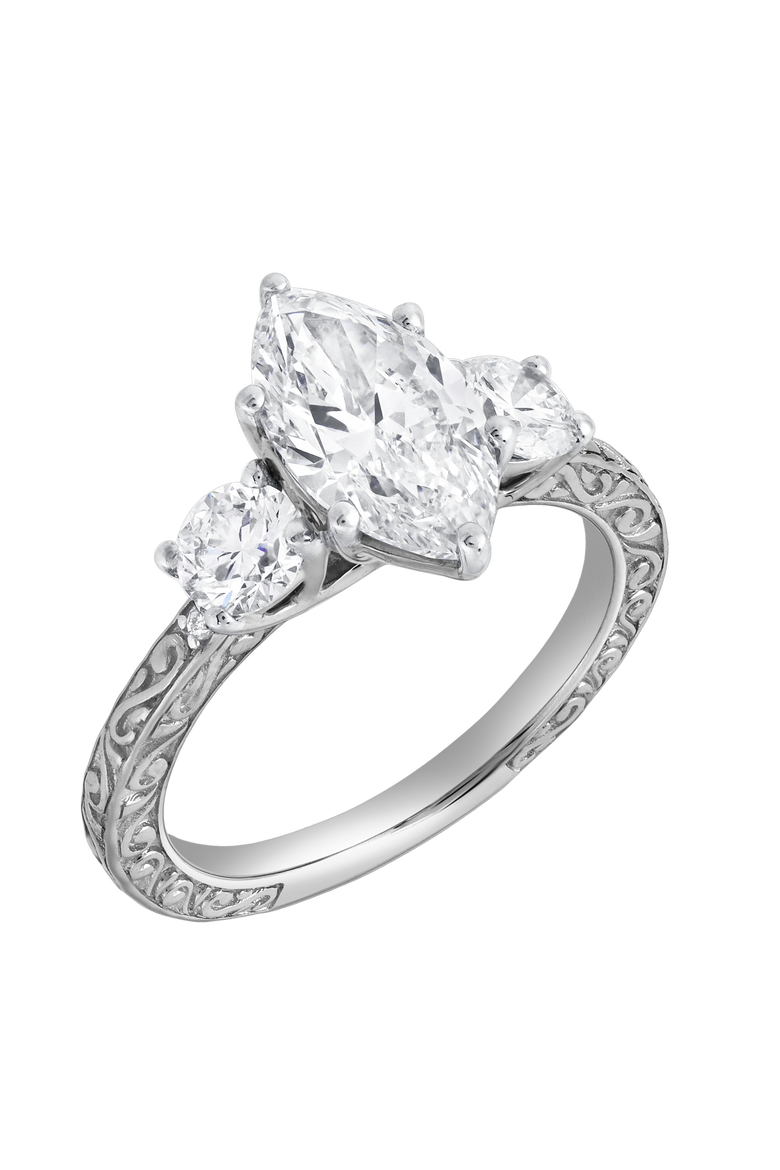 Aislyra 14K Gold 2.70 Ct Marquise Lab Grown Diamond Engagement Ring, Alternate, color, 14K White Gold