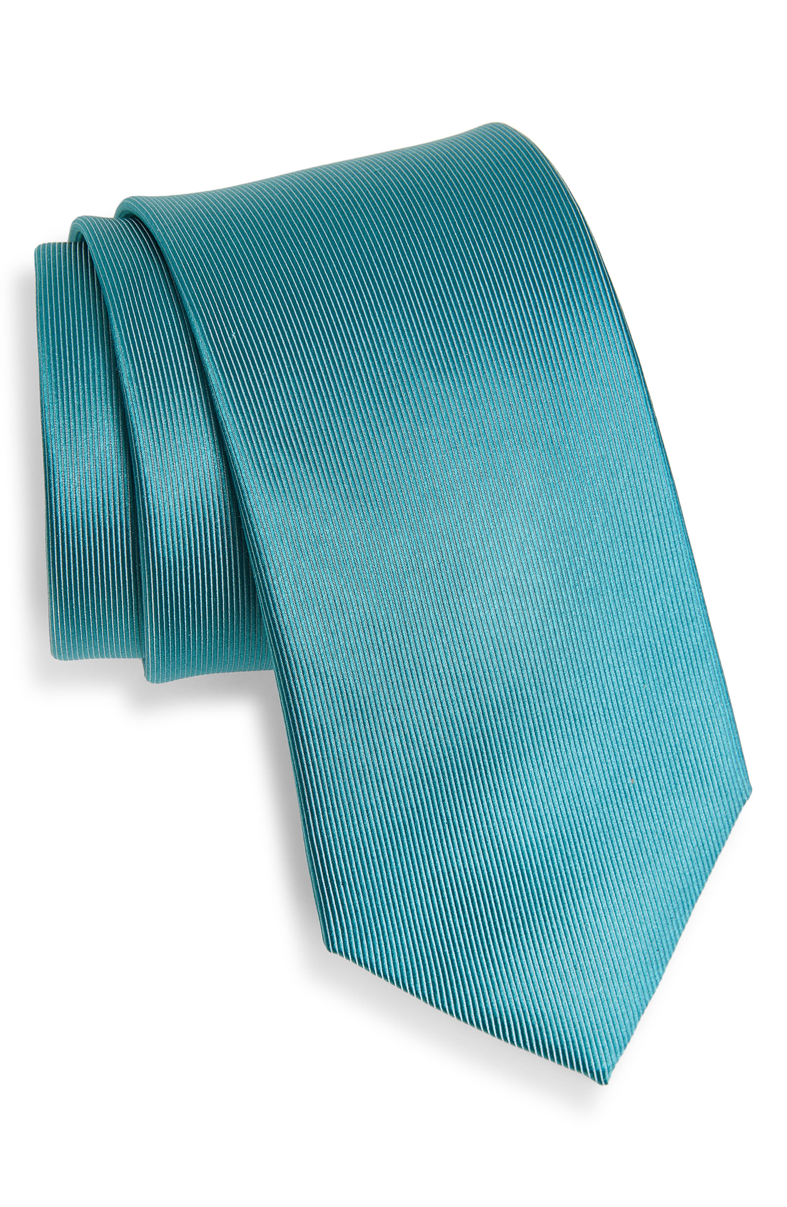 Duchamp Solid Silk Tie In Blue