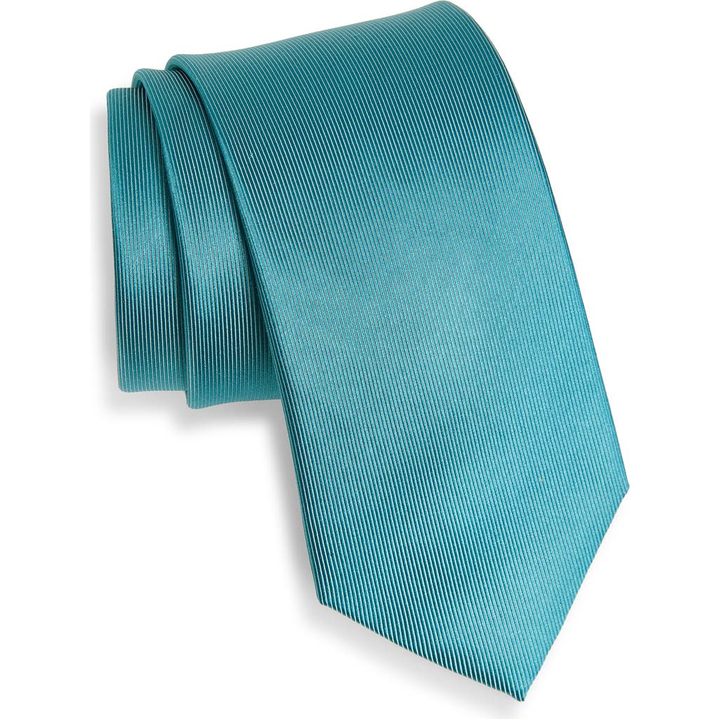 Duchamp Solid Silk Tie In Blue