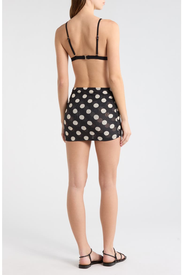Dot Ruched Cover-Up Miniskirt, Alternate, color, POLKA DOT