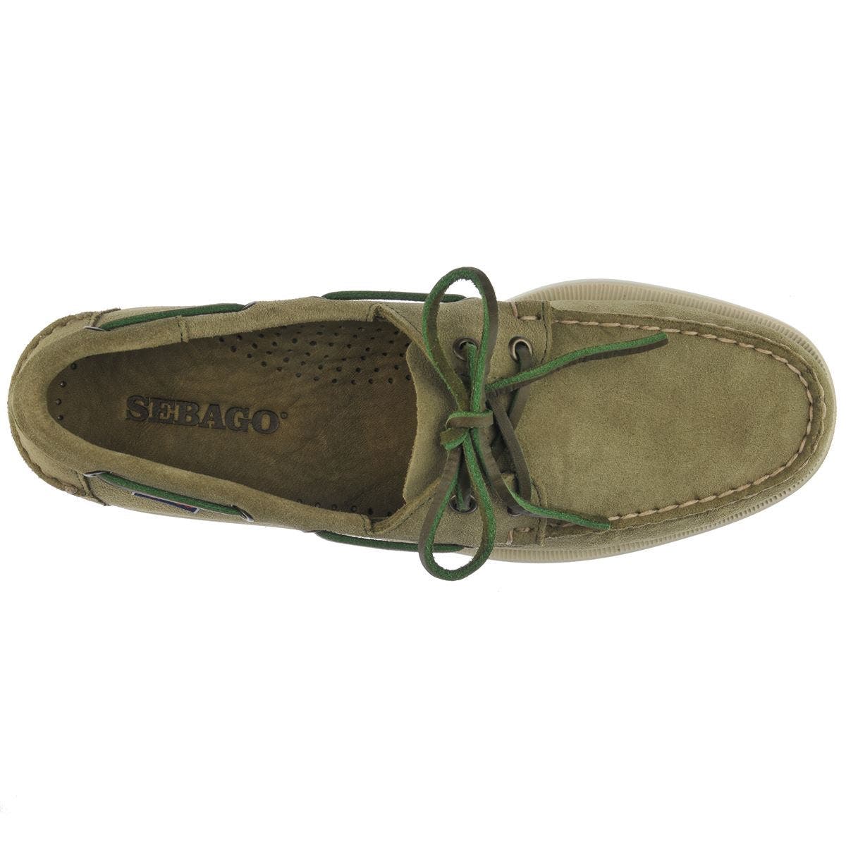 Sebago Portland Roughout Boat Shoes, Alternate, color, Green Military
