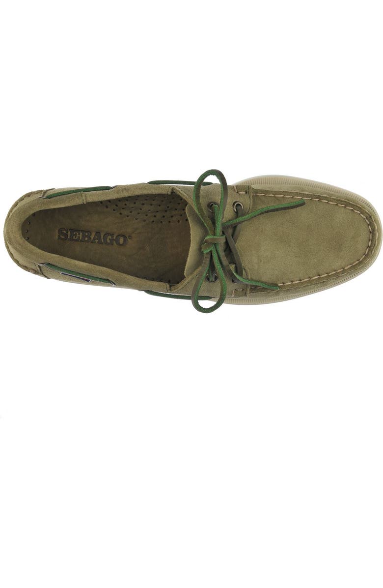 Sebago Portland Roughout Boat Shoes, Alternate, color, Green Military