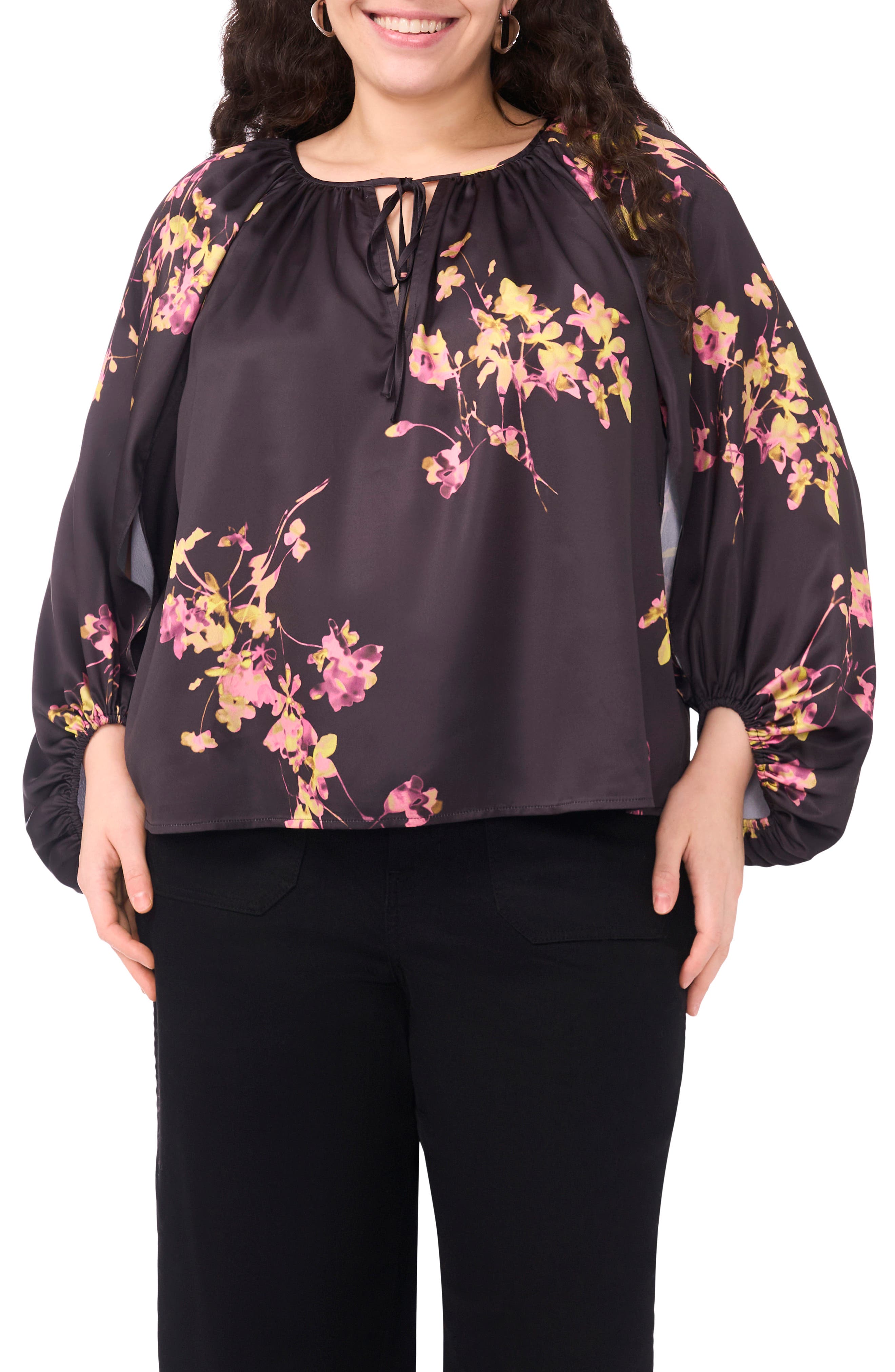 Vince Camuto Floral Peasant Blouse
