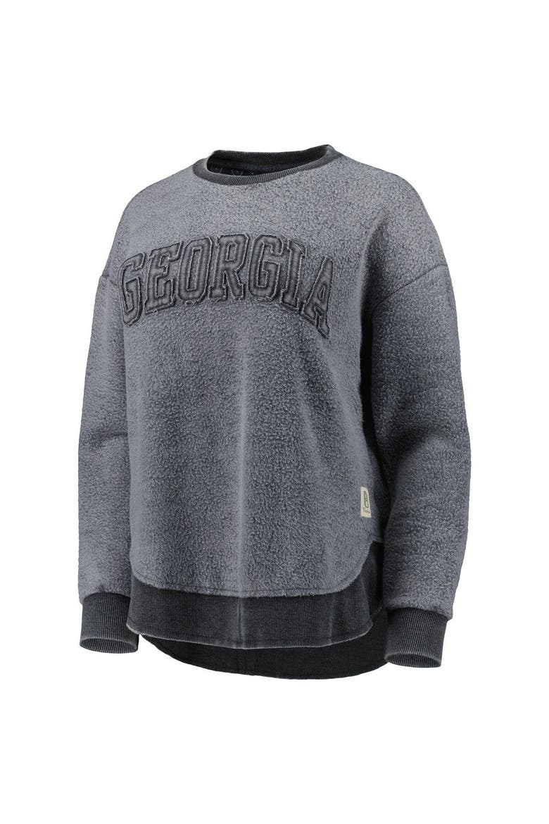 Women's Pressbox Black Georgia Bulldogs Ponchoville Pullover Sweatshirt, Alternate, color, Black