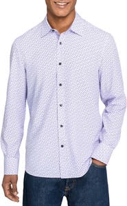 CONSTRUCT Slim Fit Gem Geo Performance Long Sleeve Shirt