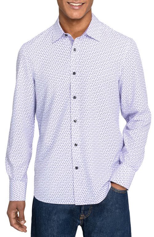 Construct Slim Fit Gem Geo Performance Long Sleeve Shirt In Multi