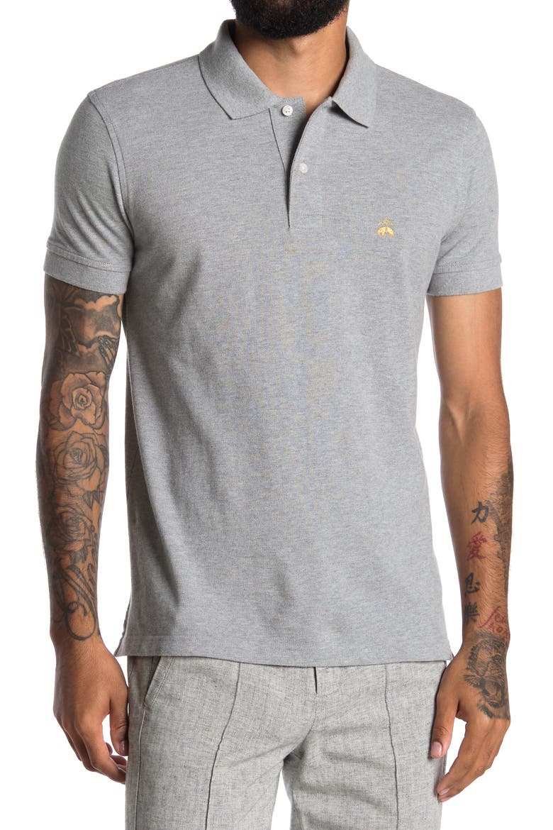 Pique Short Sleeve Polo, Main, color, NRLT GREY HEATHER
