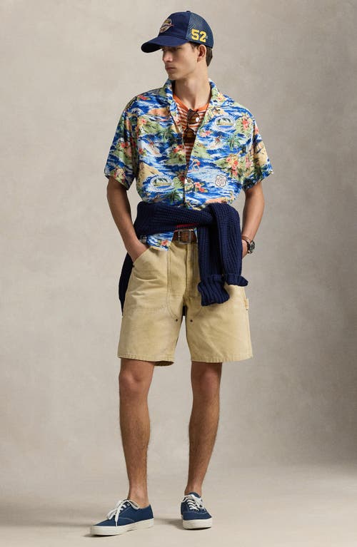 Polo Ralph Lauren Short Sleeve Tropical Print Lightweight Shirt In Polo Surf Scenic