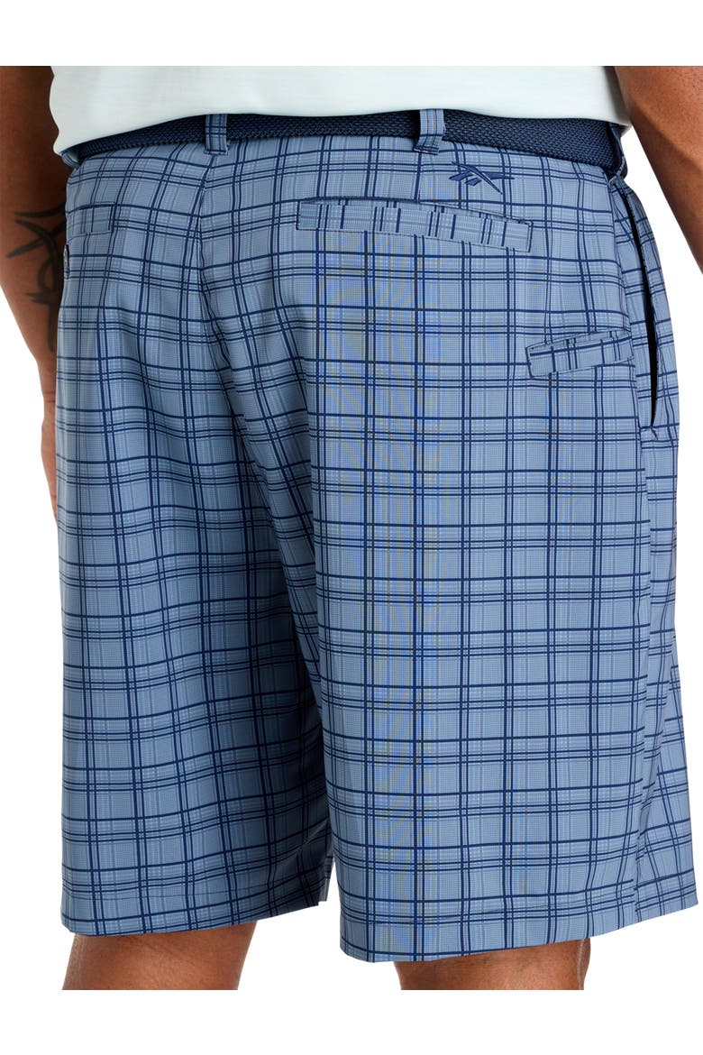 Big & Tall Plaid Tech Golf Shorts, Alternate, color, VECTOR NAVY