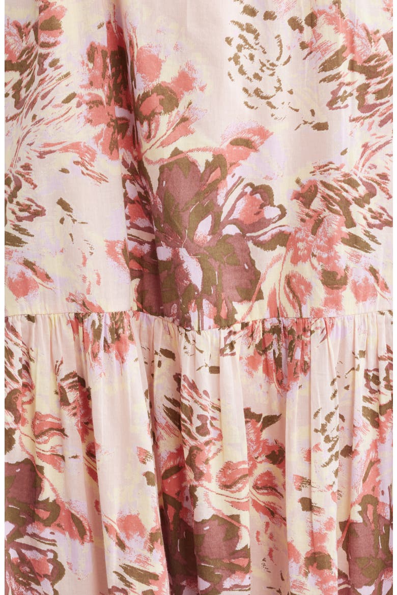 Floral Print Cotton Midi Dress, Alternate, color, PINK WHIMSY BLOOM