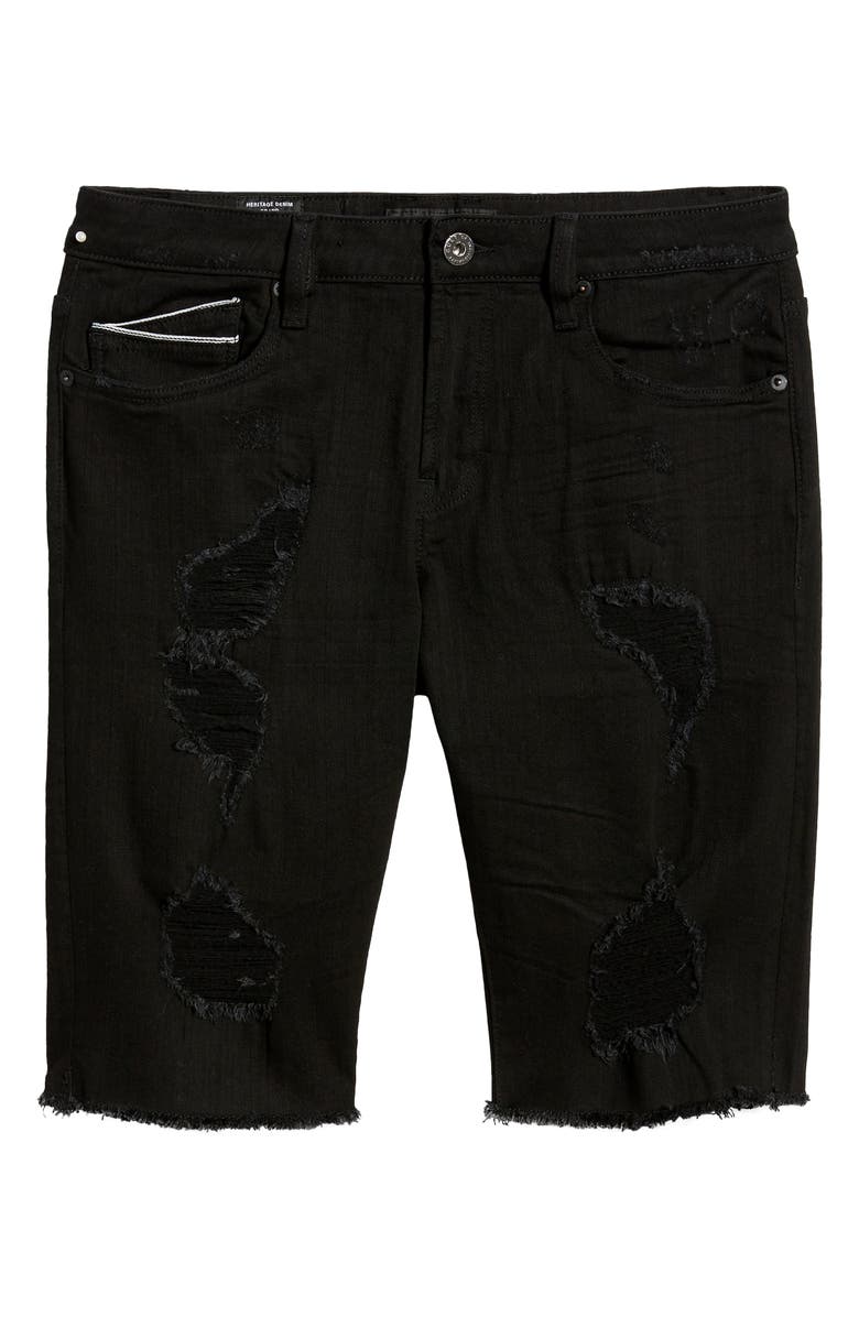 Cult of Individuality Rocker Slim Fit Ripped Cutoff Denim Shorts, Alternate, color, 