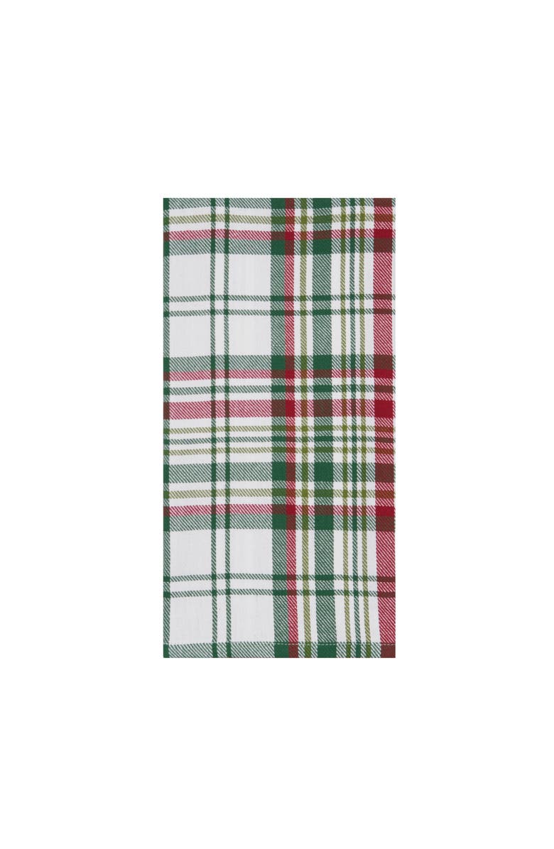 C&F Home 27' X 18" Joel Plaid Woven Cotton Kitchen Dish Towel Red White and Blue Plaid, Alternate, color, Grey