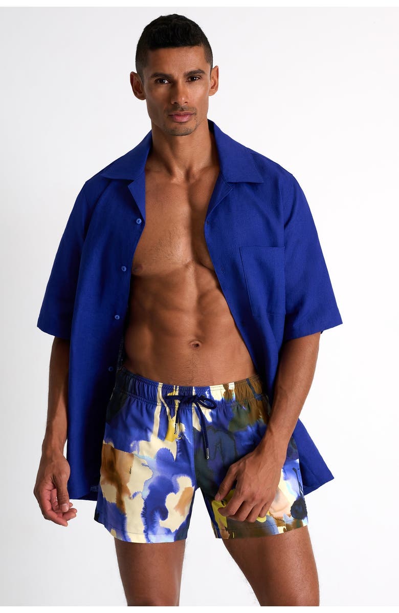 SHAN Classic fit stretch swim trunks, Alternate, color, Print