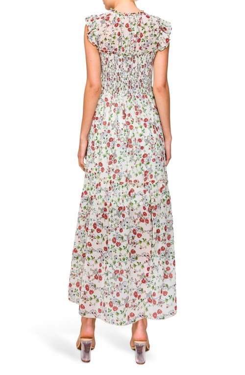 Melloday Ruffle Sleeveless Fit & Flare Chiffon Maxi Dress