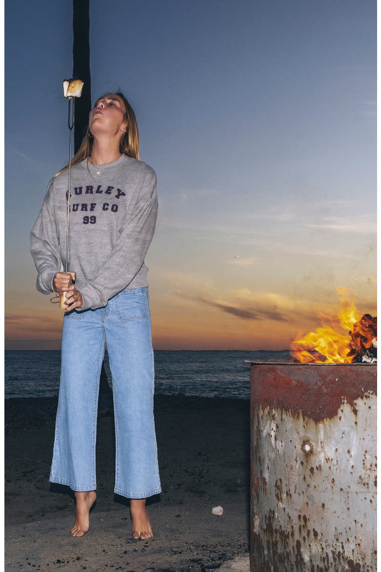 Letterman Graphic Sweatshirt, Alternate, color, GREY HEATHER