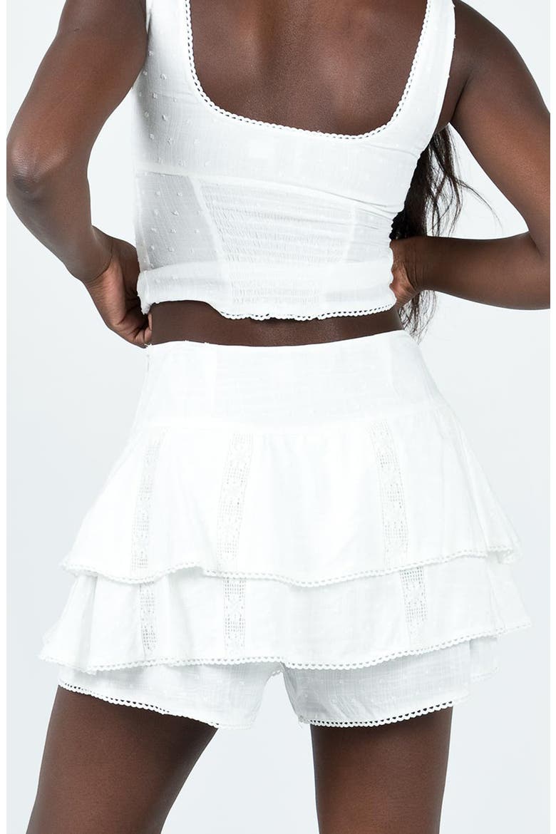 Cheyla Embroidered Ruffle Skort, Alternate, color, IVORY