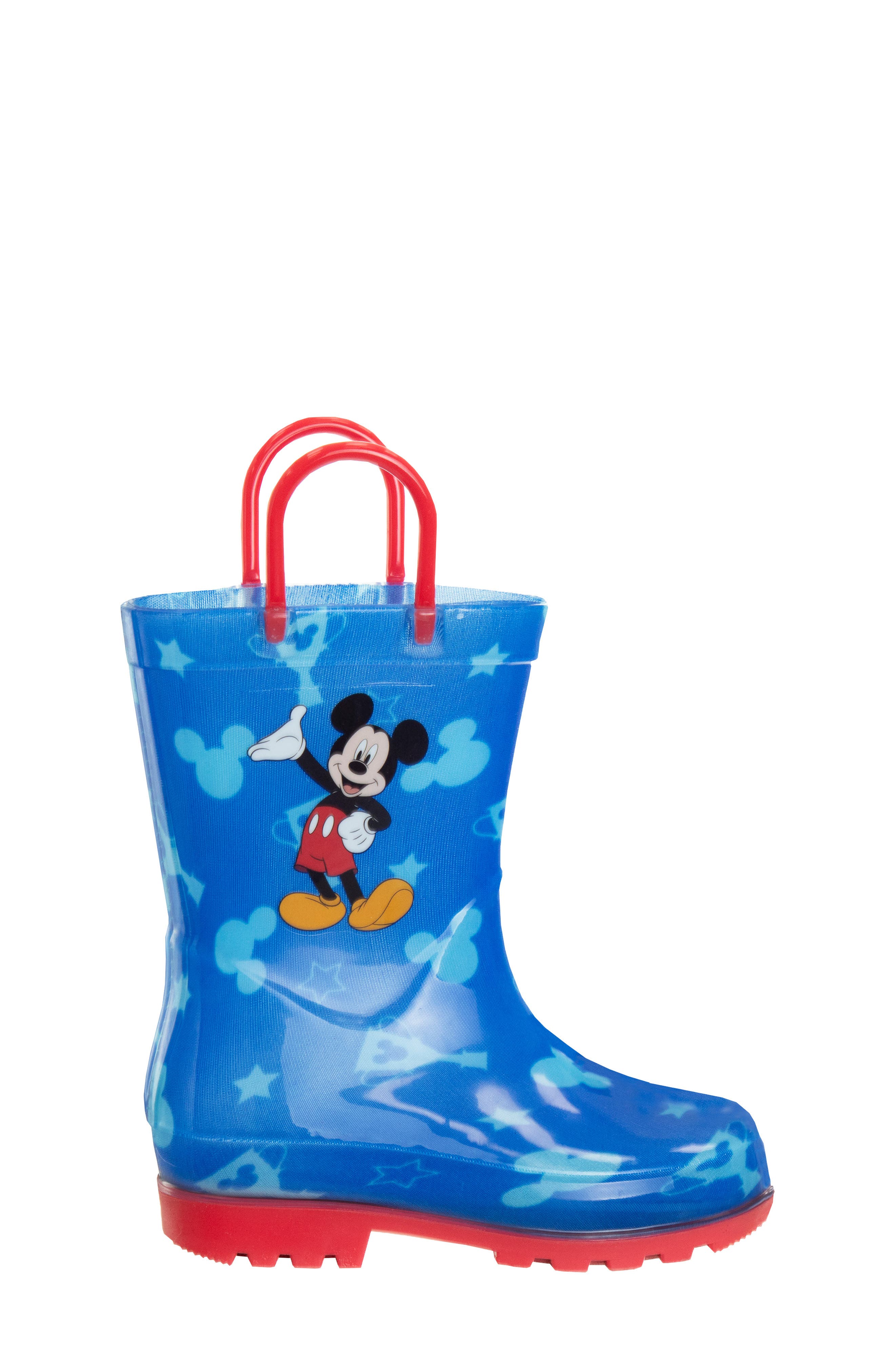 JOSMO Kids' Disney Mickey Mouse Rain Boot, Alternate, color, Blue/Red