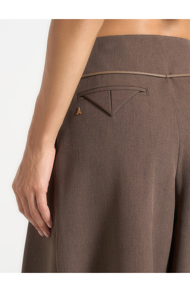 Manière De Voir Flora Box Pleat Wide Leg Belted Trousers, Alternate, color, Brown