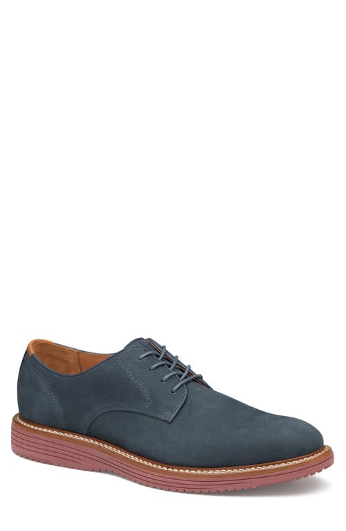 Johnston & Murphy Upton Plain Toe Derby in Navy Nubuck 