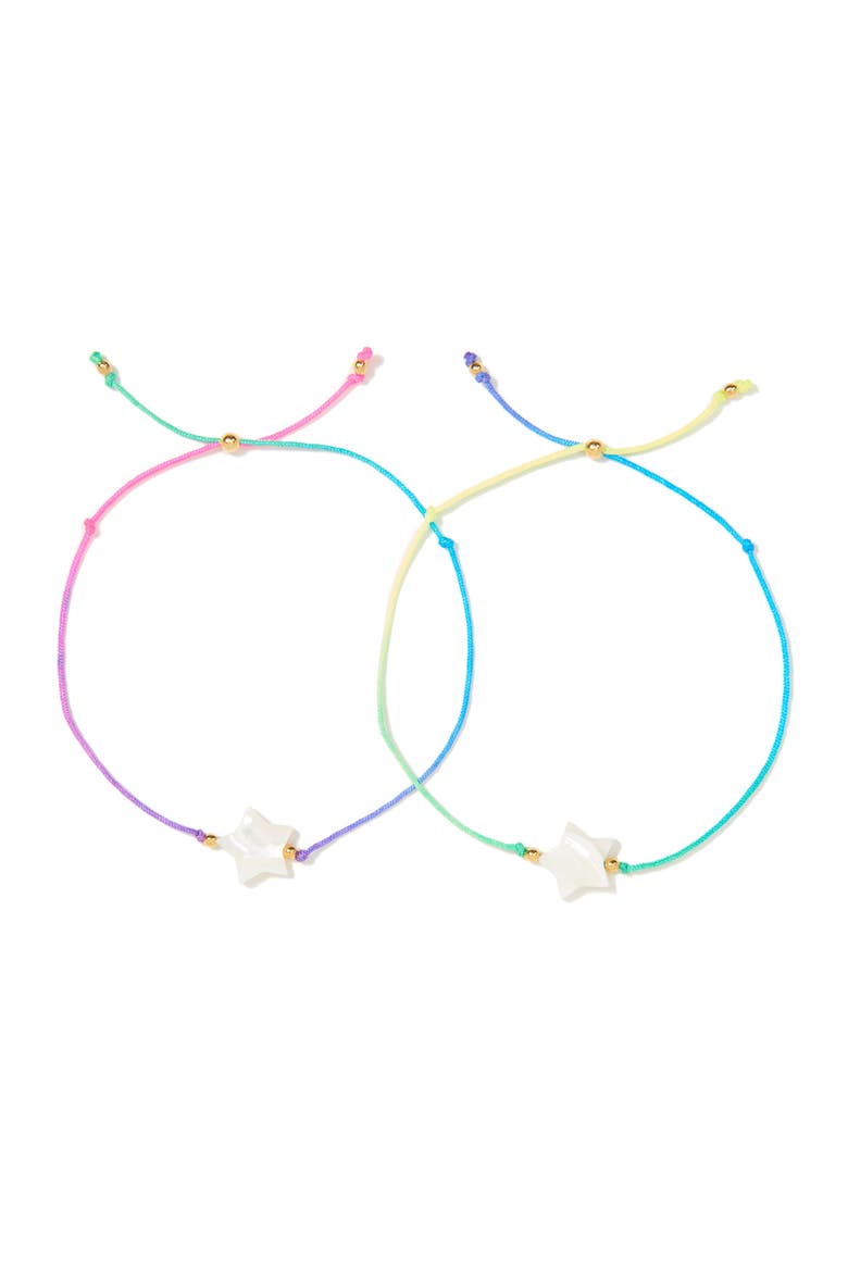 Twin Stars Bracelet Set, Main, color, Rainbow