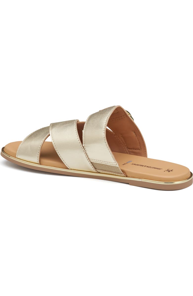 Johnston & Murphy Shayla Crossover Slide Sandal, Alternate, color, Gold Metallic Sheepskin