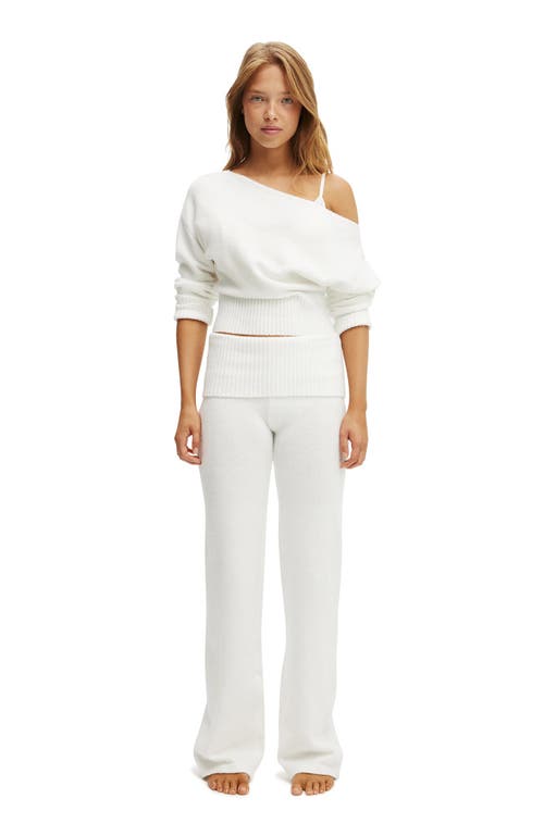 Cotton On Body Off The Shoulder Fluffy Knit Jumper In White