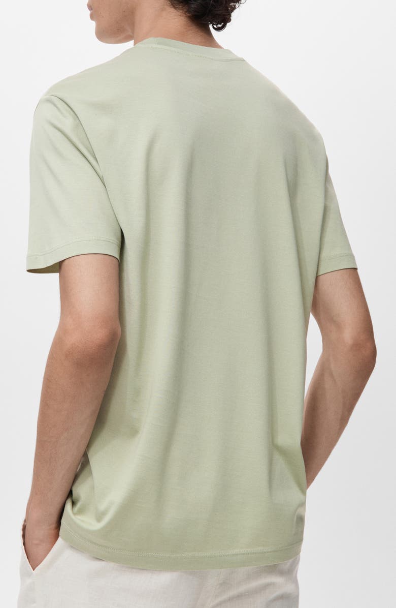 MANGO Slim Fit Cotton T-Shirt, Alternate, color, Mint Green