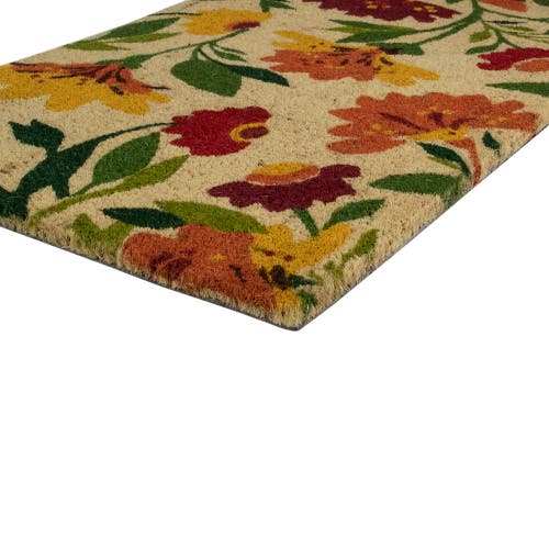 Northlight 18x30 Coir Floral Spring Door Mat In Yellow
