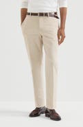 Brunello Cucinelli Garment-dyed Italian fit trousers in American Pima comfort cotton gabardine