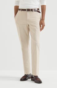 Brunello Cucinelli Garment-dyed Italian fit trousers in American Pima comfort cotton gabardine