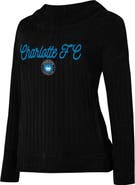 CONCEPTS SPORT Women's Concepts Sport Black Charlotte FC Linger Long Sleeve Hooded Top