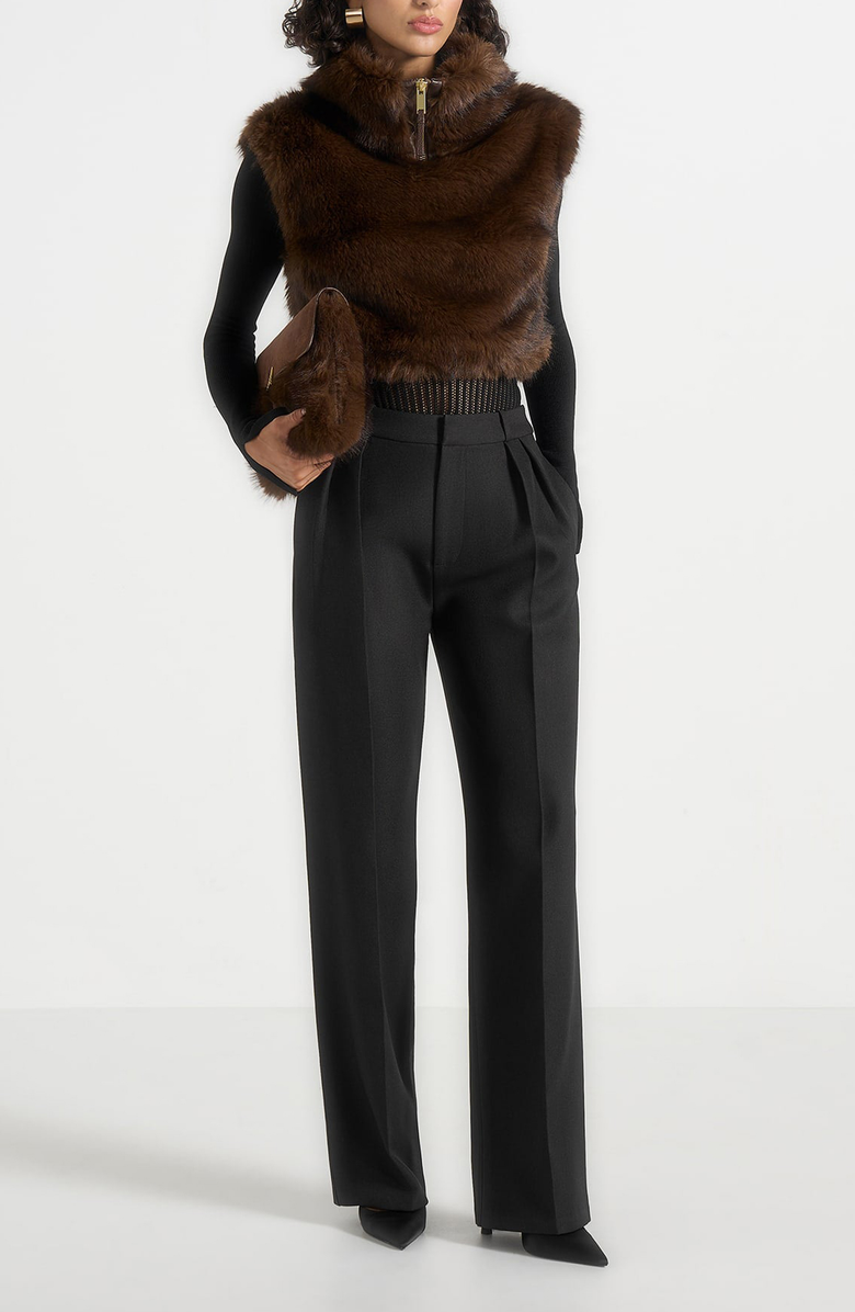 Manière De Voir Nayla High Neck Fur Jumper, Alternate, color, 