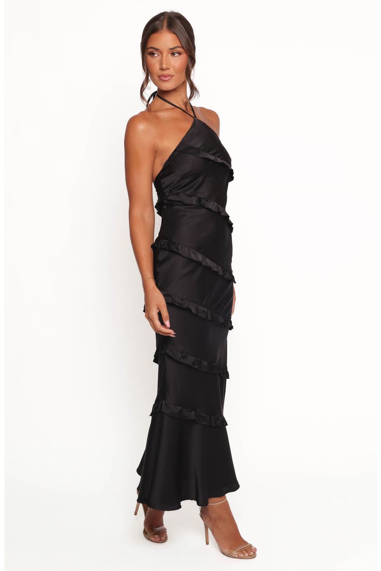 Roxanne Halter Maxi Dress, Alternate, color, BLACK