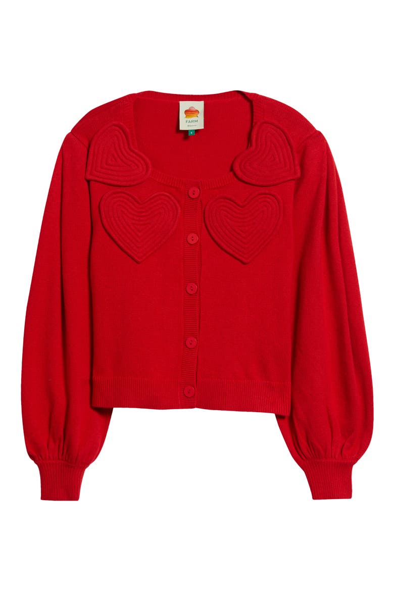 Red Heartful Knit Cardigan, Alternate, color, RED