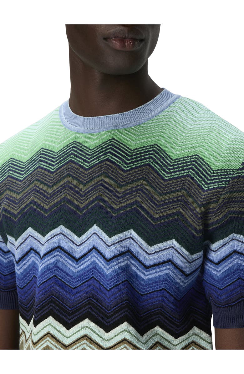 Missoni Zig Zag Cotton Knit Crewneck T-shirt With Contrasting Piping, Alternate, color, 