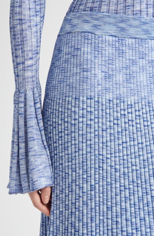 Zimmermann Mouline Rib Midi Sweater Skirt In Blue