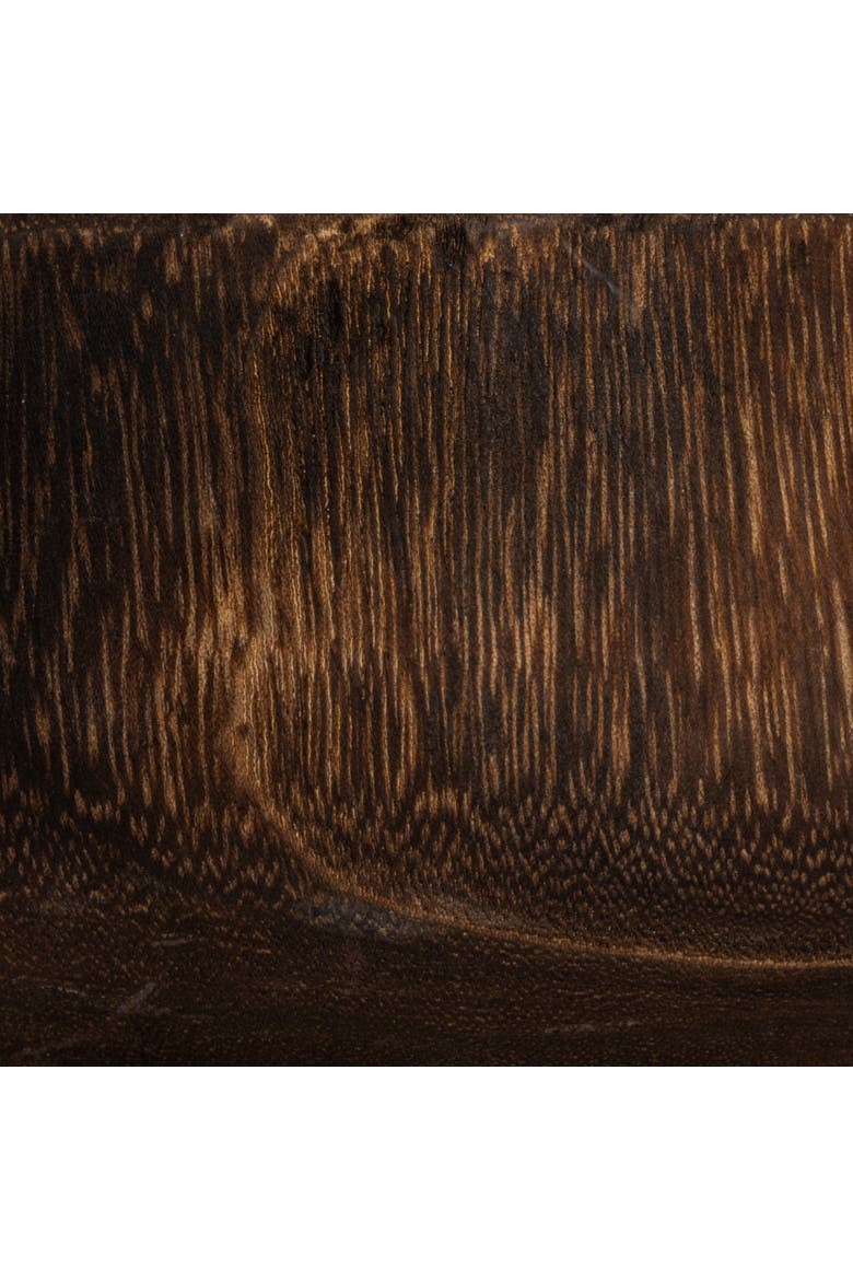 Round Paulownia Wood Decorative Bowl, Marbled Brown Finish, Alternate, color, Black