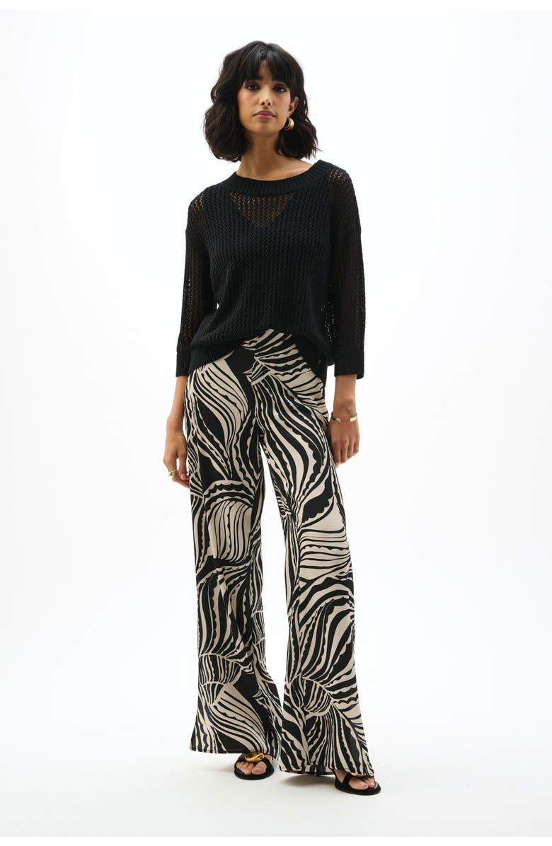 JOSEPH RIBKOFF Acrylic Blend Open Stitch Sweater, Alternate, color, Black