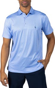 TailorByrd Captains Wheel Print Performance Polo