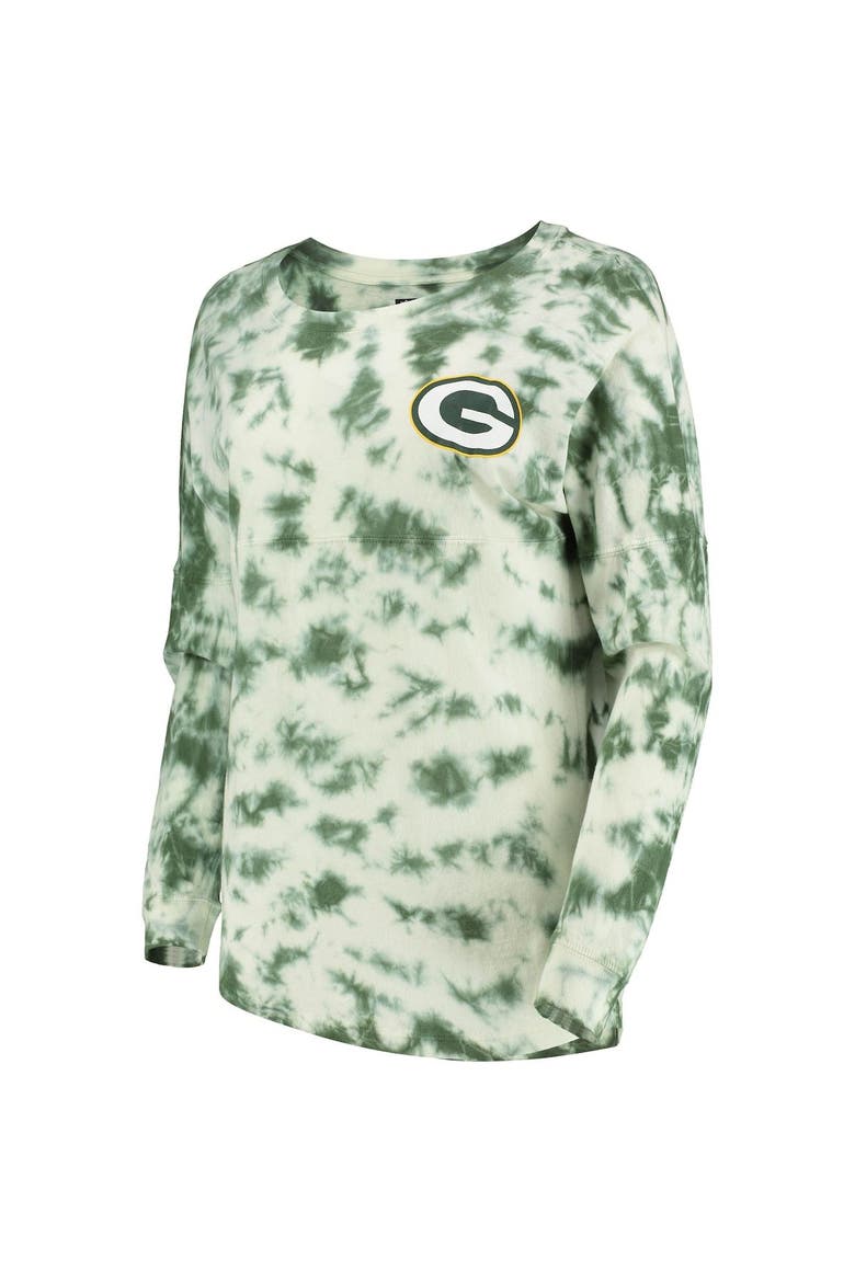 Women's New Era Green Green Bay Packers Tie-Dye Long Sleeve T-Shirt, Alternate, color, Green