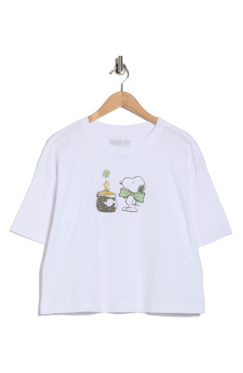 Hi Res Snoopy Pot of Gold Graphic T-Shirt, Main, color, Bright White