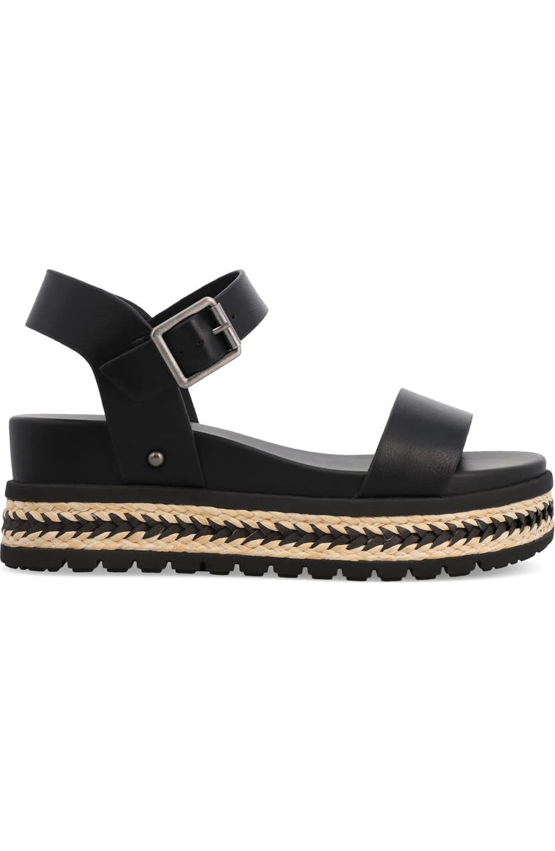MIA Kiera Ankle Strap Platform Wedge Sandal, Alternate, color, Black/ Natural