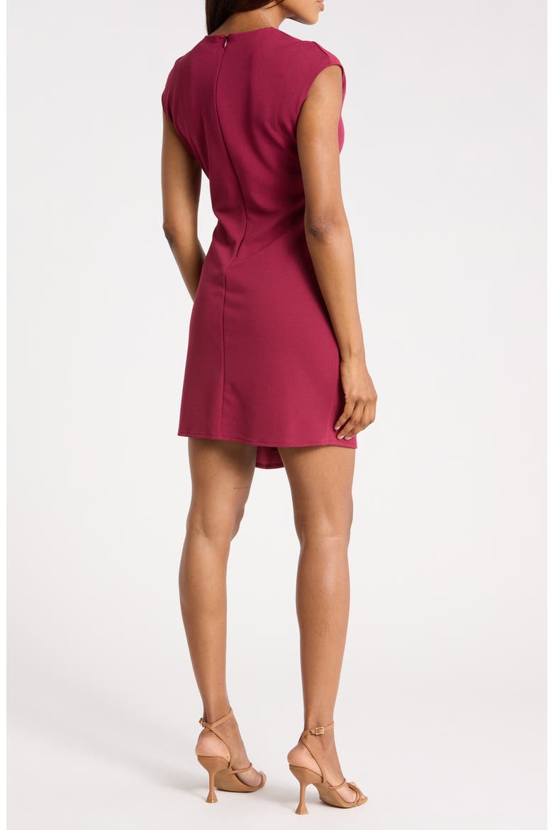 Faux Wrap Cap Sleeve Minidress, Alternate, color, BURGUNDY RHODE