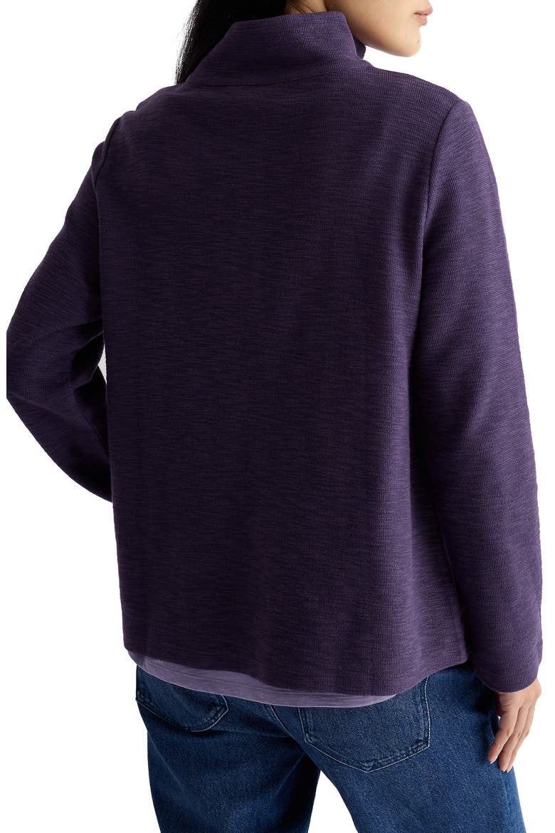 Last Boat Organic Cotton Half Placket Sweatshirt, Alternate, color, DARK VIOLET