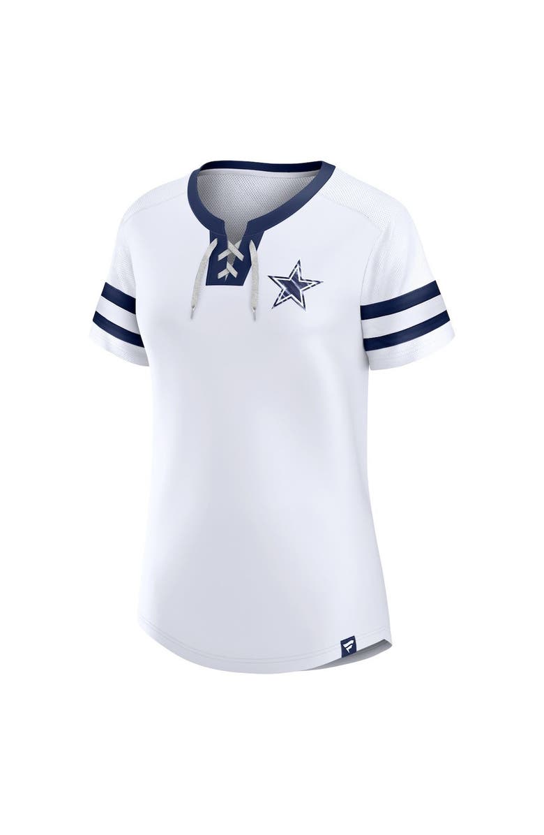 FANATICS Women's Fanatics Branded White Dallas Cowboys Sunday Best Lace-Up T-Shirt, Alternate, color, 