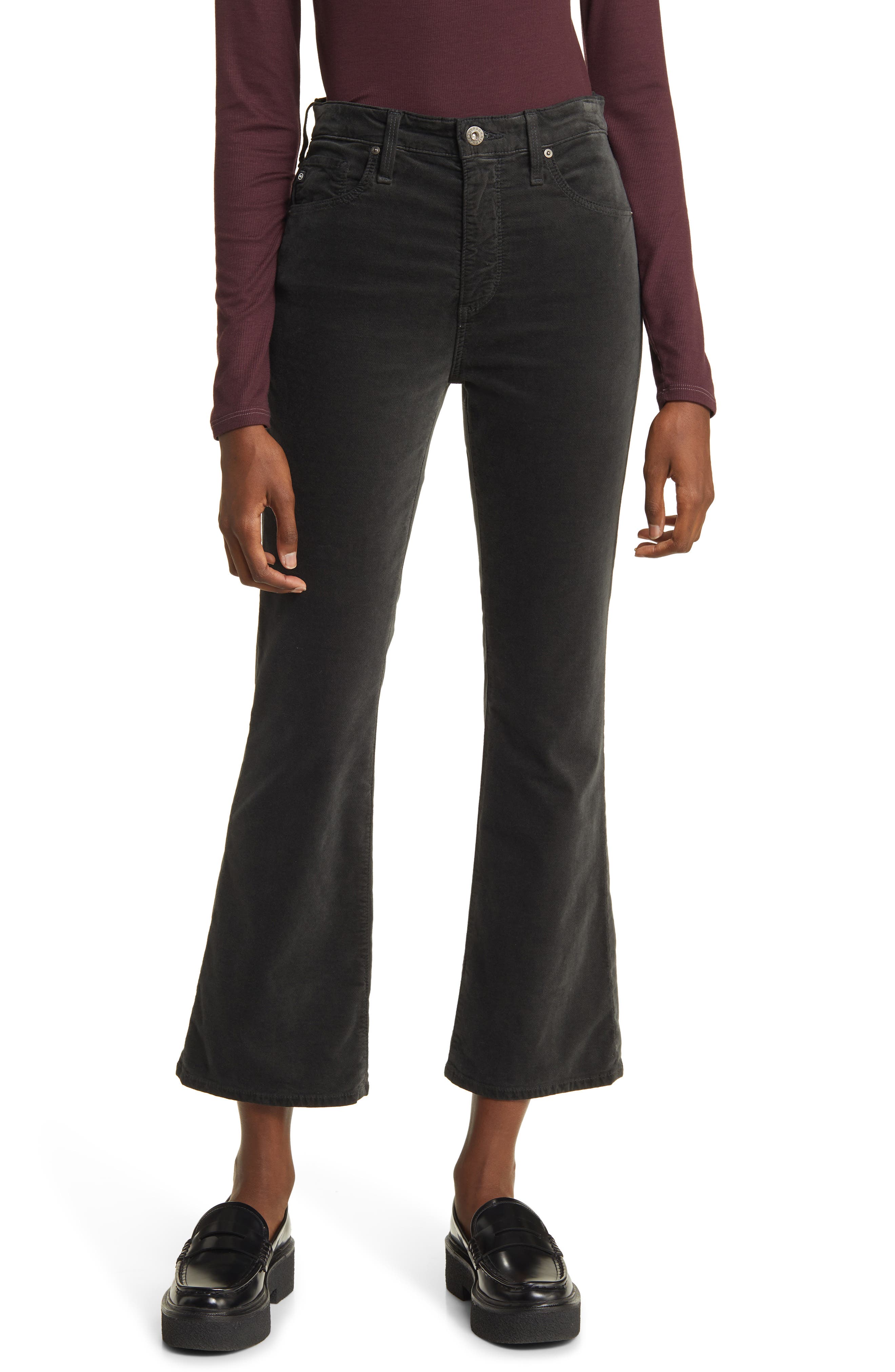 AG Farrah High Waist Crop Bootcut Velvet Pants