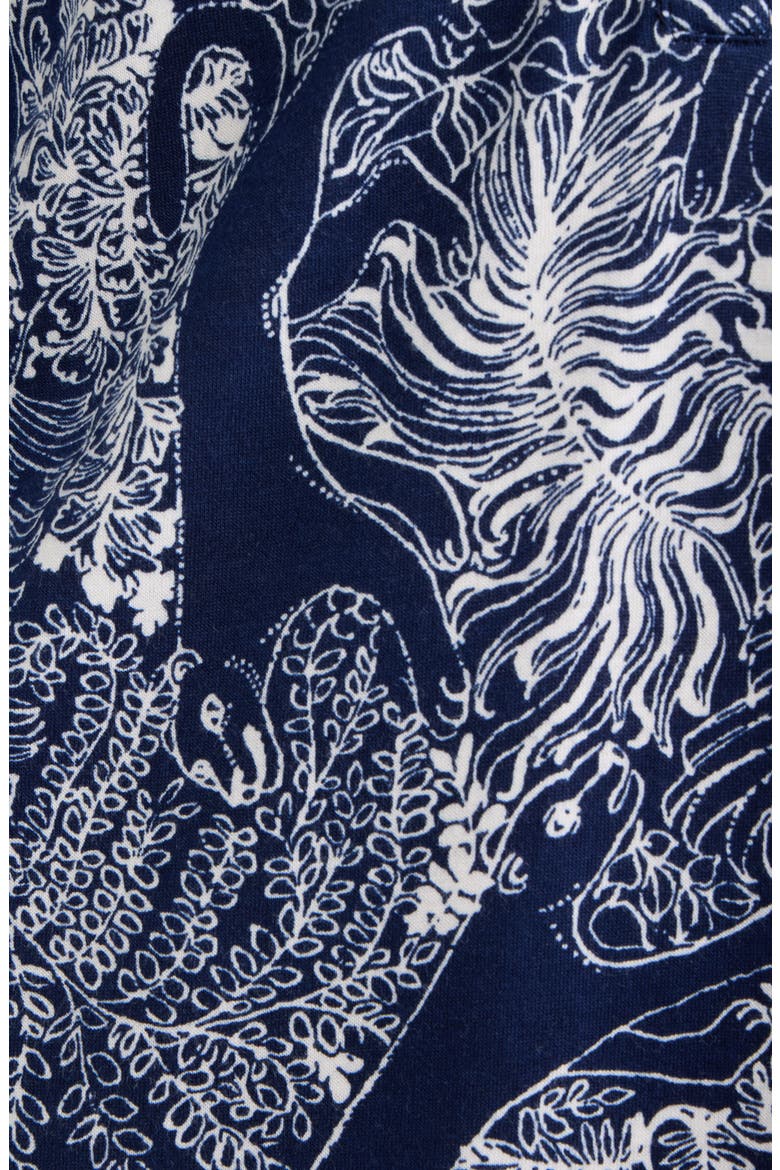 Delsie Jungle Print Minidress, Alternate, color, LOW TIDE NAVY LIL PALM PROWL