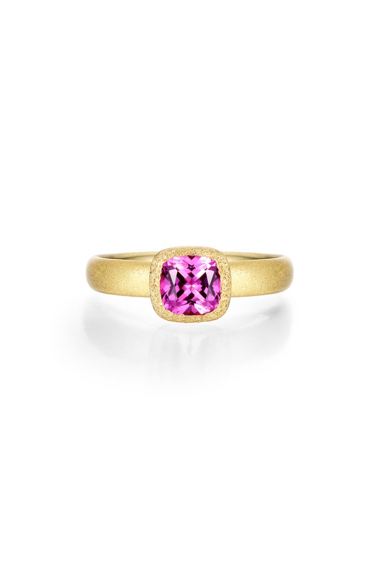 Fancy Lab Grown Sapphire Solitaire Ring, Main, color, PURPLE