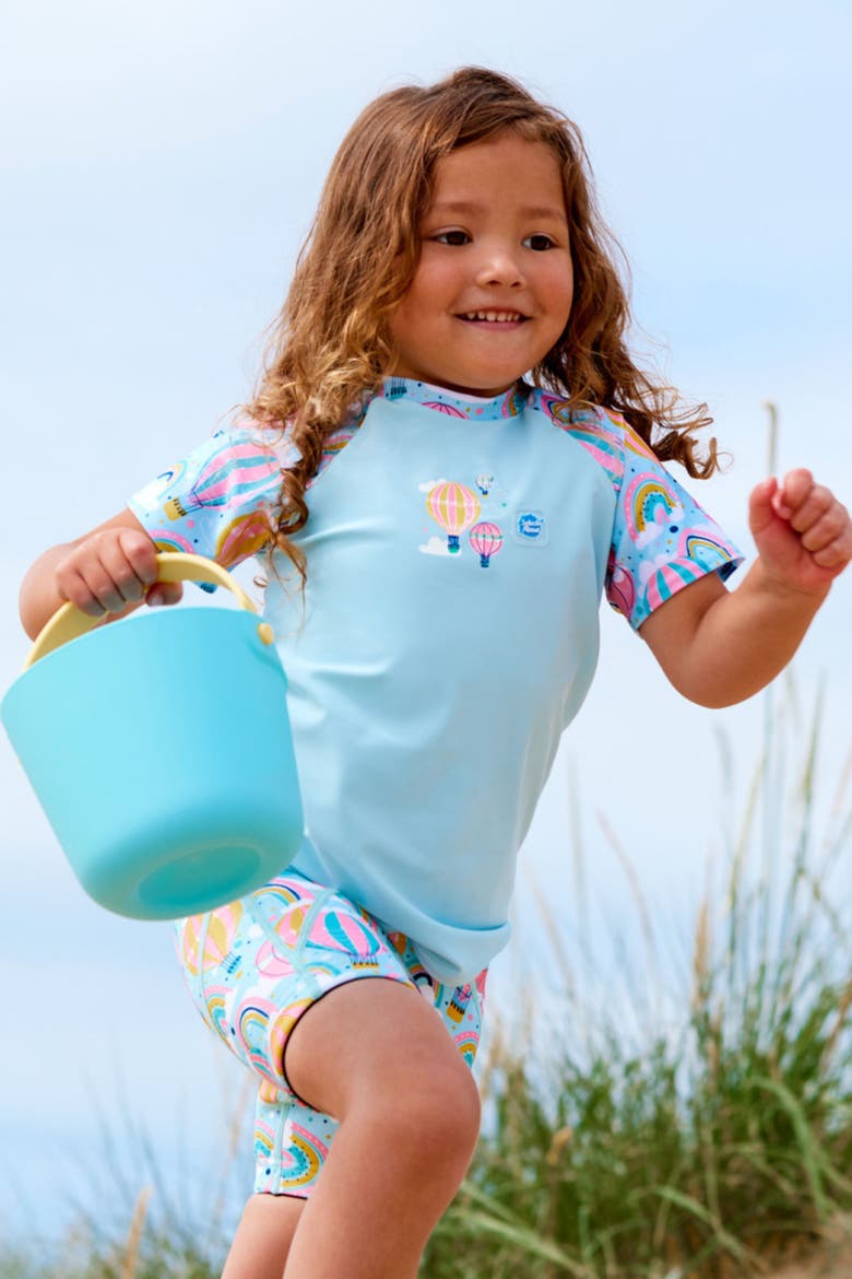 Kids Short Sleeve Rashguard, Alternate, color, Up & Away