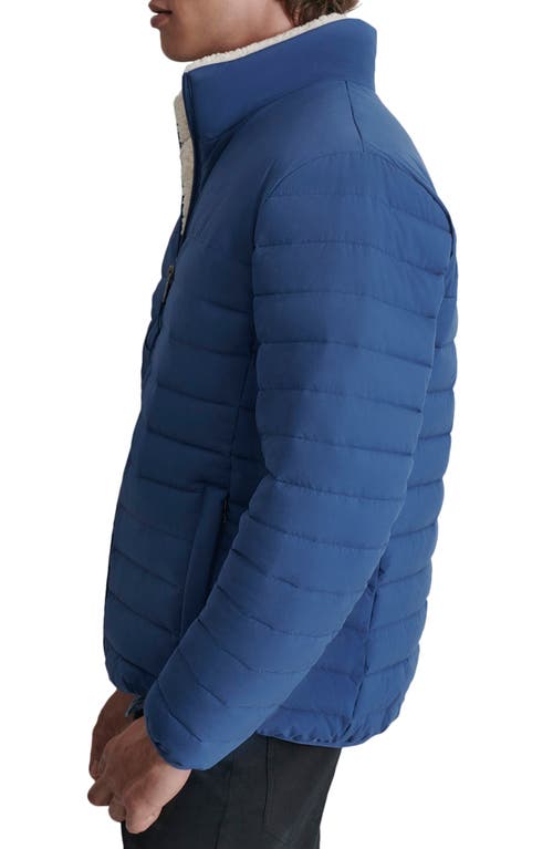 Dkny Men's Quilted Fleece-lined Full-zip Puffer Jacket In Denim Blue